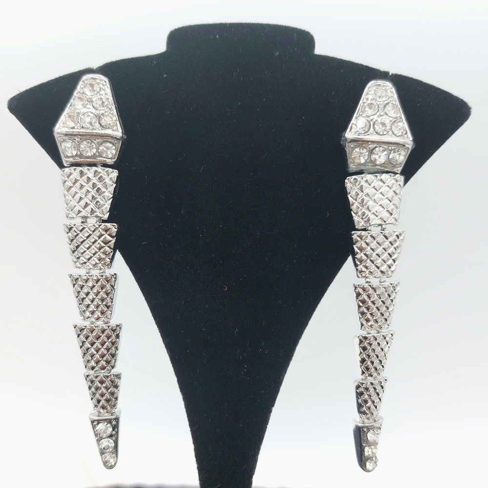 Dangling Snake Earrings w/ Crystals